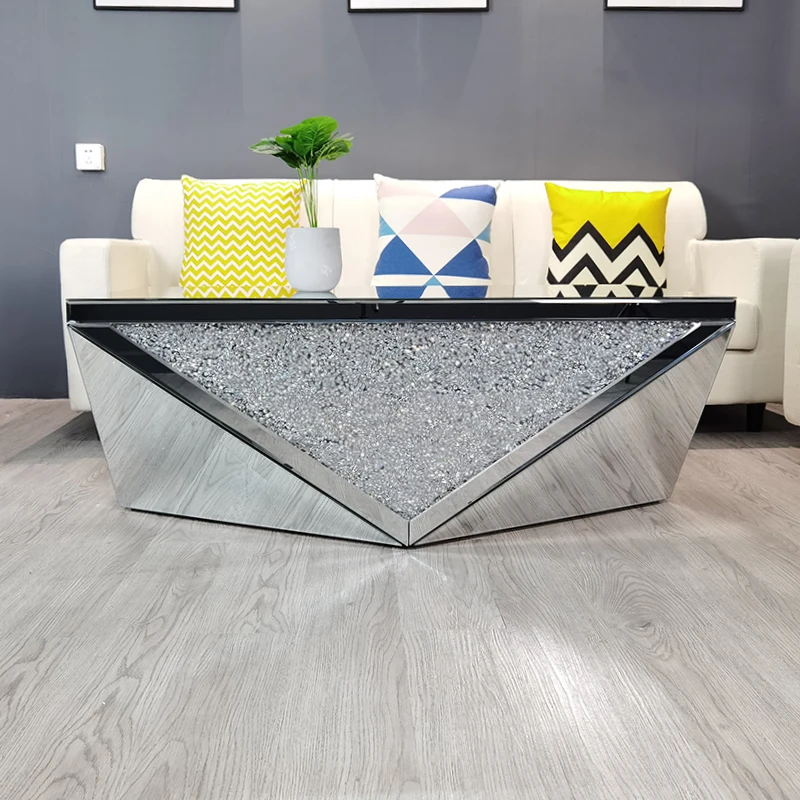 Высококачественная зеркальная мебель, журнальный столик с измельченными бриллиантами