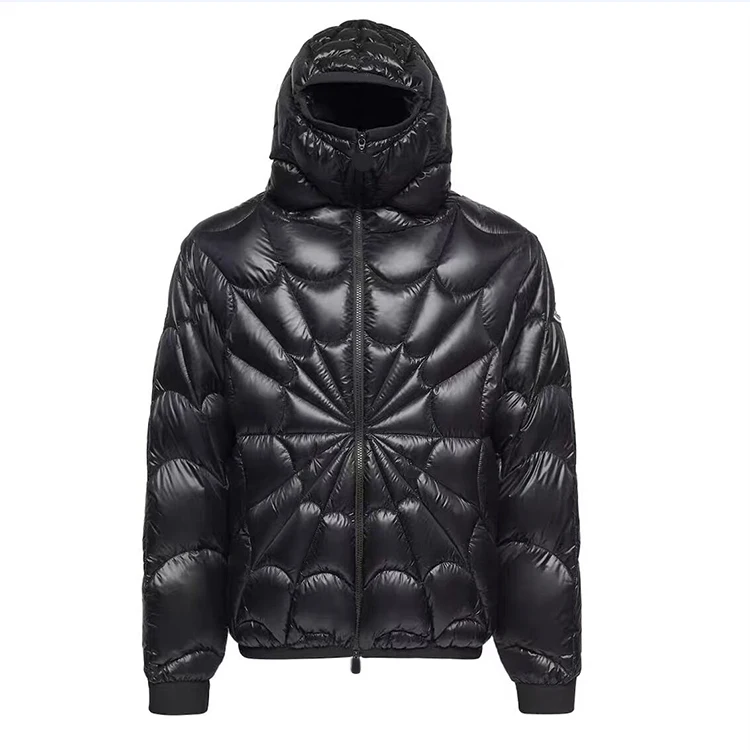 New Designer High Street Fashion Custom Puffer Jacket Spider Web Fill ...