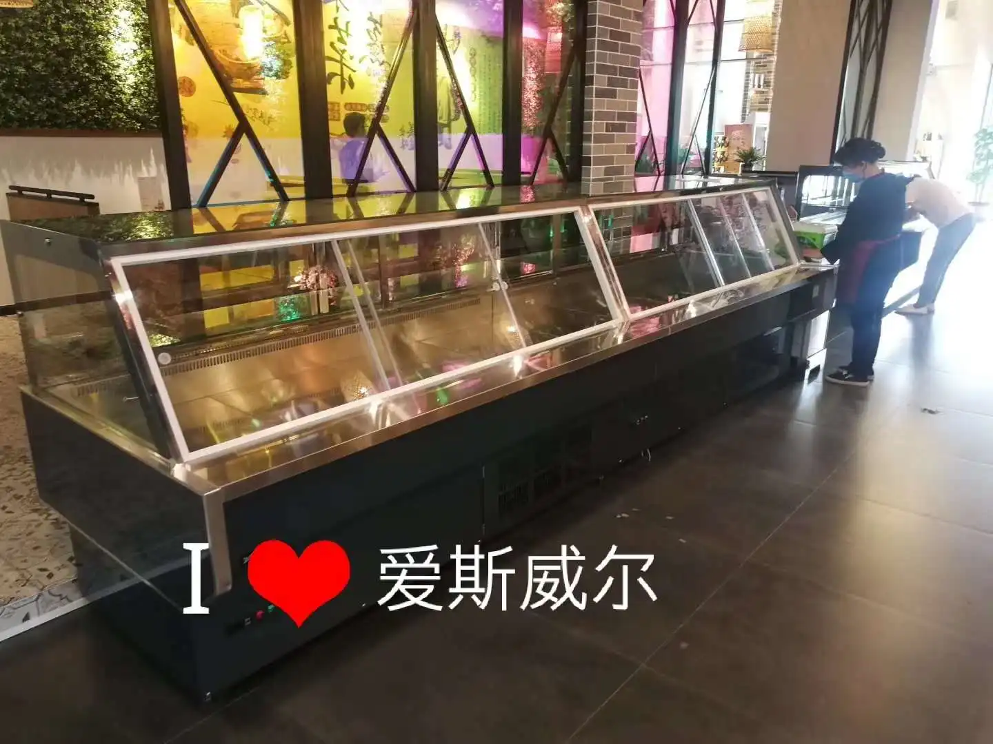 Commercial Chilled Meat Display Fridge Butchery Fridge Deli Food Showcase Refrigeration Counter