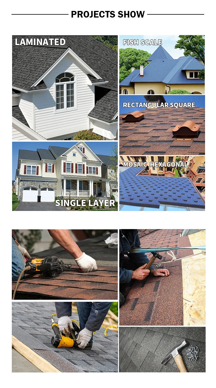 Jingda Asphalt Shingles Roof Tiles Red Roof Shingles Fireresistance 50
