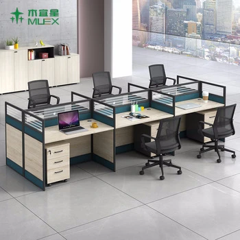 Independent Workstation Office Table Free Combination Can Add Glass Combined Modern Office Furniture Office Desks Wooden Panel