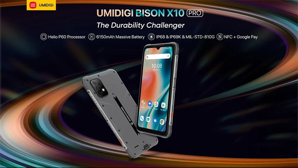 Source UMIDIGI BISON X10 Pro Rugged Phone, 4GB+128GB Fingerprint