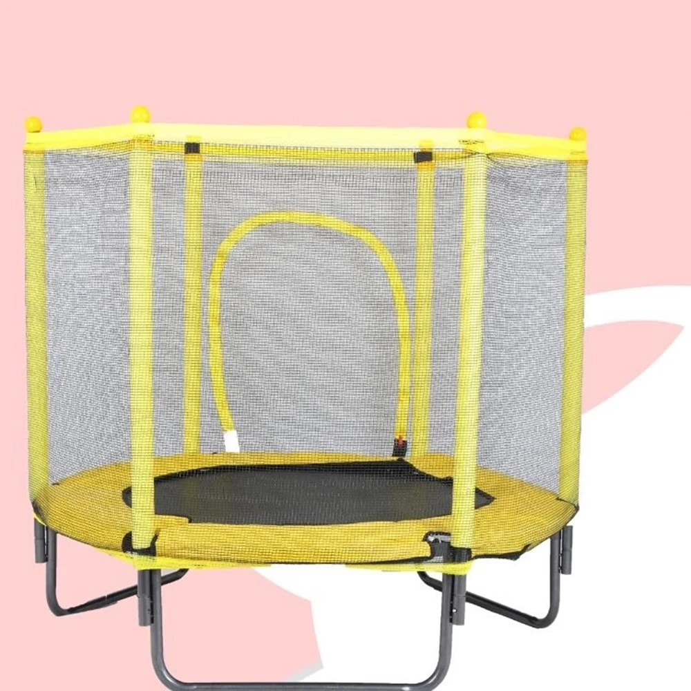 Cheap Mini Trampoline With Enclosures Trampoline Outdoor Children's Indoor Fitness Exercise Trampoline 1.5M Height for Boys
