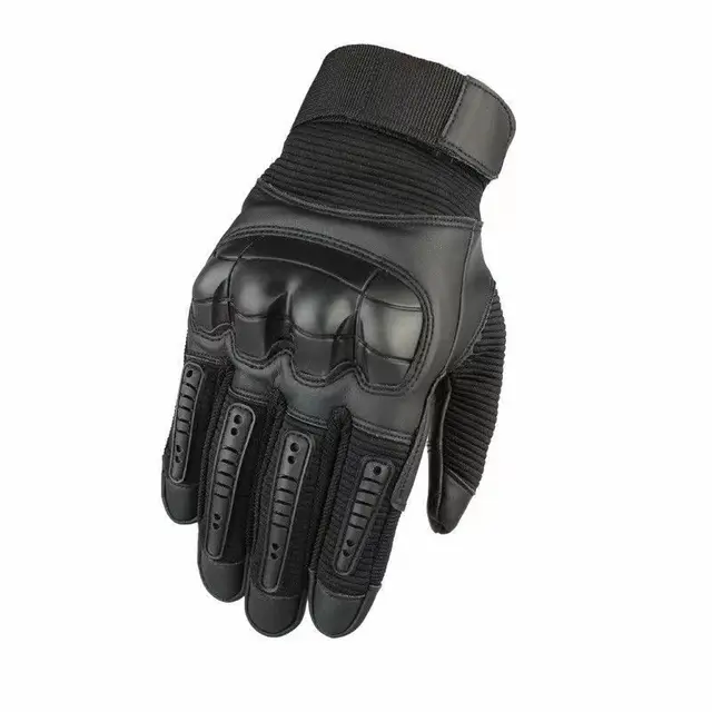 Factory custom full finger anti-impact wrist adjustment anti-slip wear resistant rubber armor tactical gloves