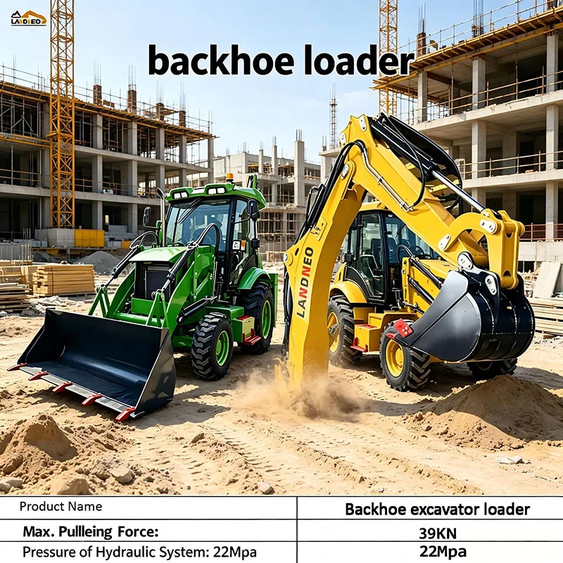 Professional 4 Wheel Drive Backhoe Loader Machine with Yuchai Engine and Extendable Excavator Arm High Efficiency