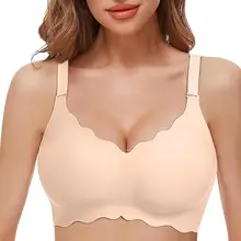 Hot Styles Fashionable Wave Design Comfortable Seamless Push-Up Plus Size European American Bra for Women Plus Size Bras
