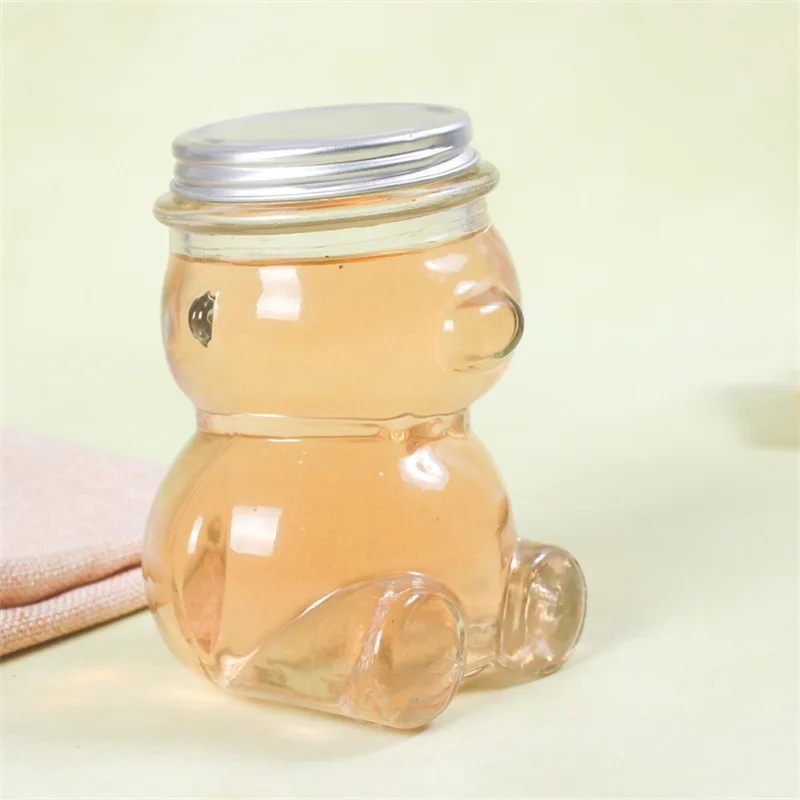 Wholesale Teddy Bear Shaped Glass Jar with Lid for Storing Food Like Honey  Candy Sugar Chocolate Honey Bee Bear Shape Bottle