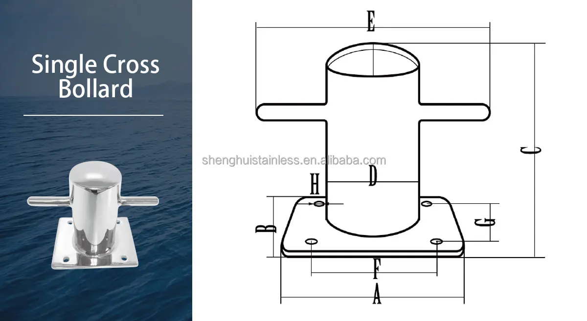 product yacht hardware 316 stainless steel high mirror polished marine single bollards for boat-2