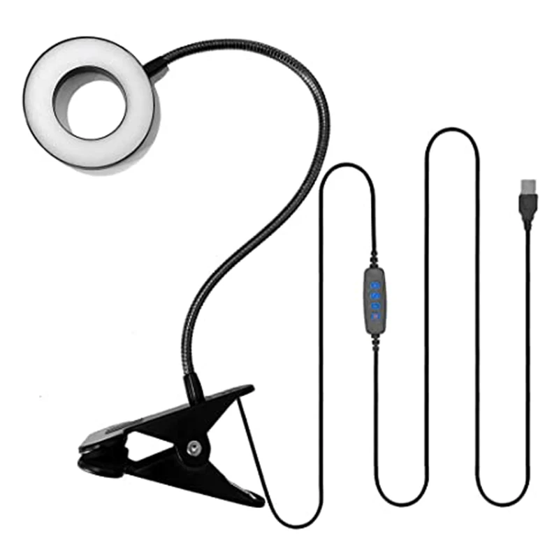 Mini Ring Light Desktop Light Usb Led Lamp Reading Multifunctional Bracket with 3 Color 10 Dimming Level
