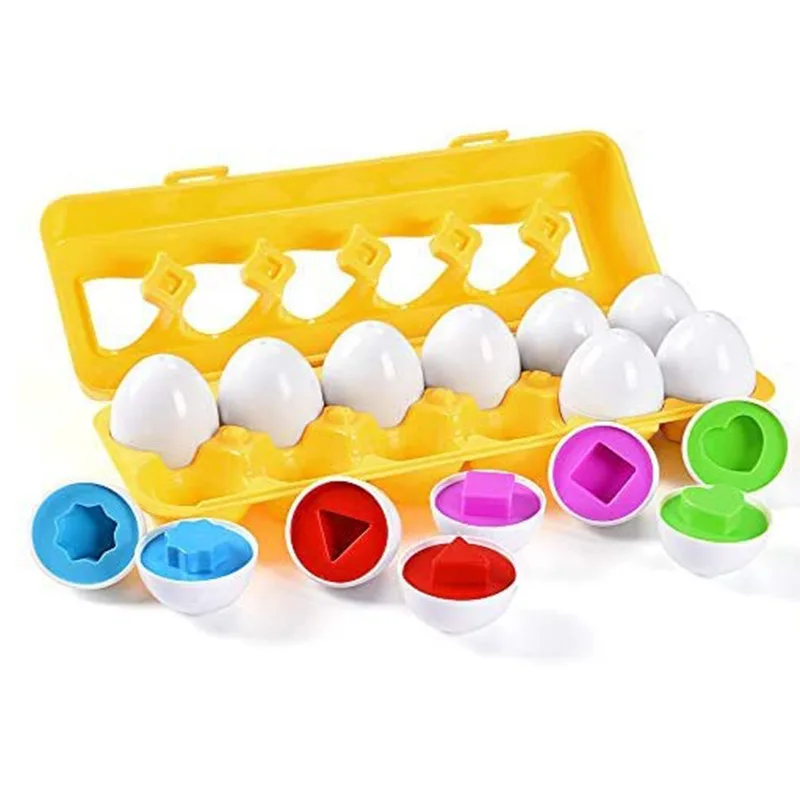 Matching Eggs 12 pcs Set Color Shape Number Matching Egg Set Early Learning Educational Fine Motor Skill Montessori Toy Gift