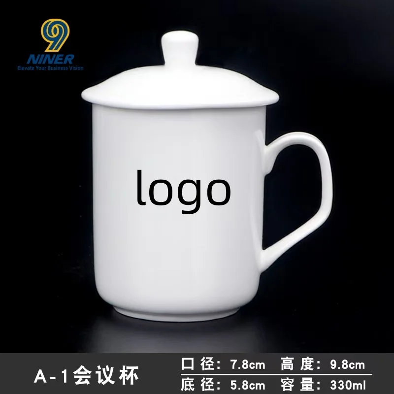 Simple Mug Advertisement Can Print logo Text, High-temperature Baked Flower Ceramic Cup, Water Cup Engraving preview 6
