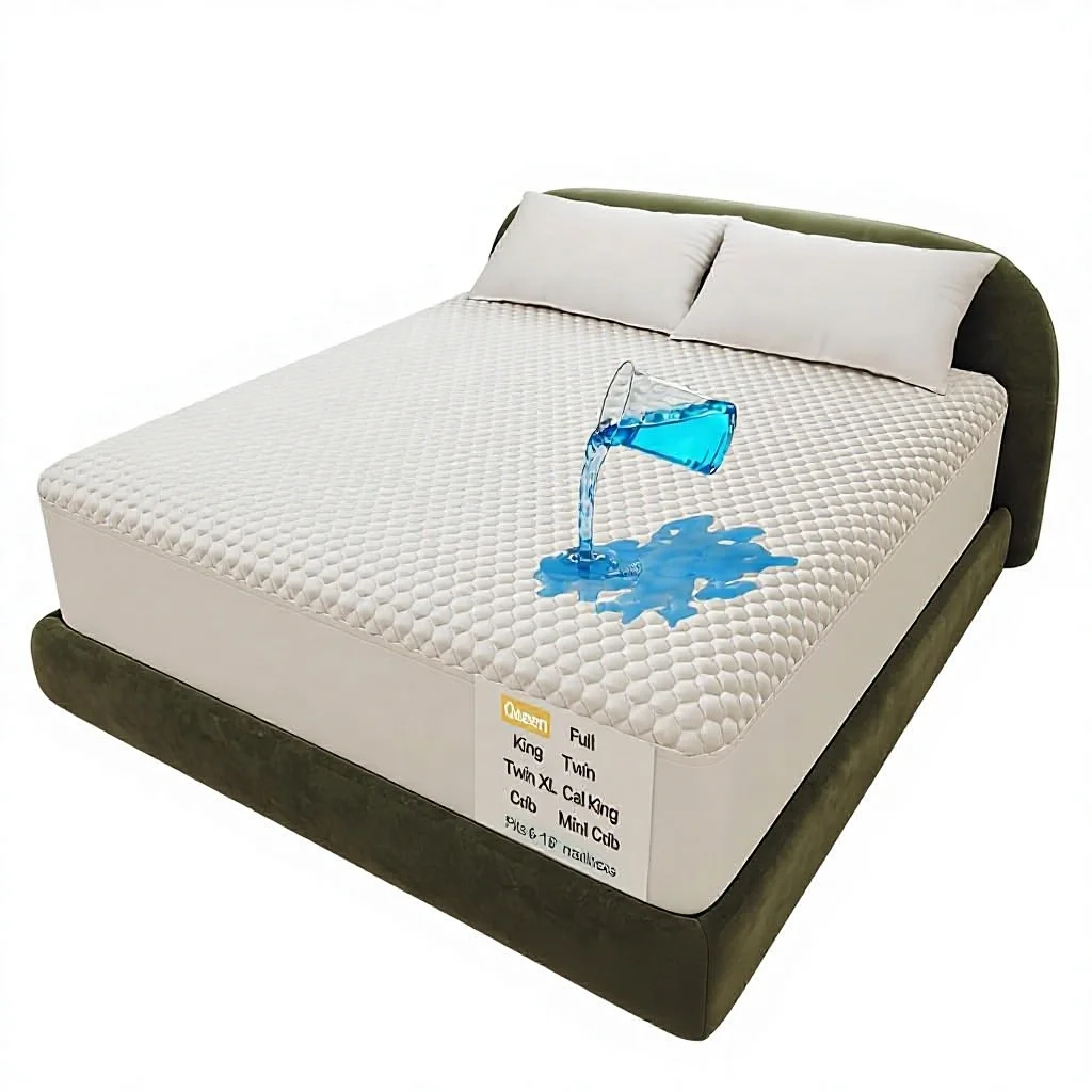 Housse de matelas personnalisée en gros, fraîche, respirante et lavable pour l'été, 100 % imperméable, en TPU