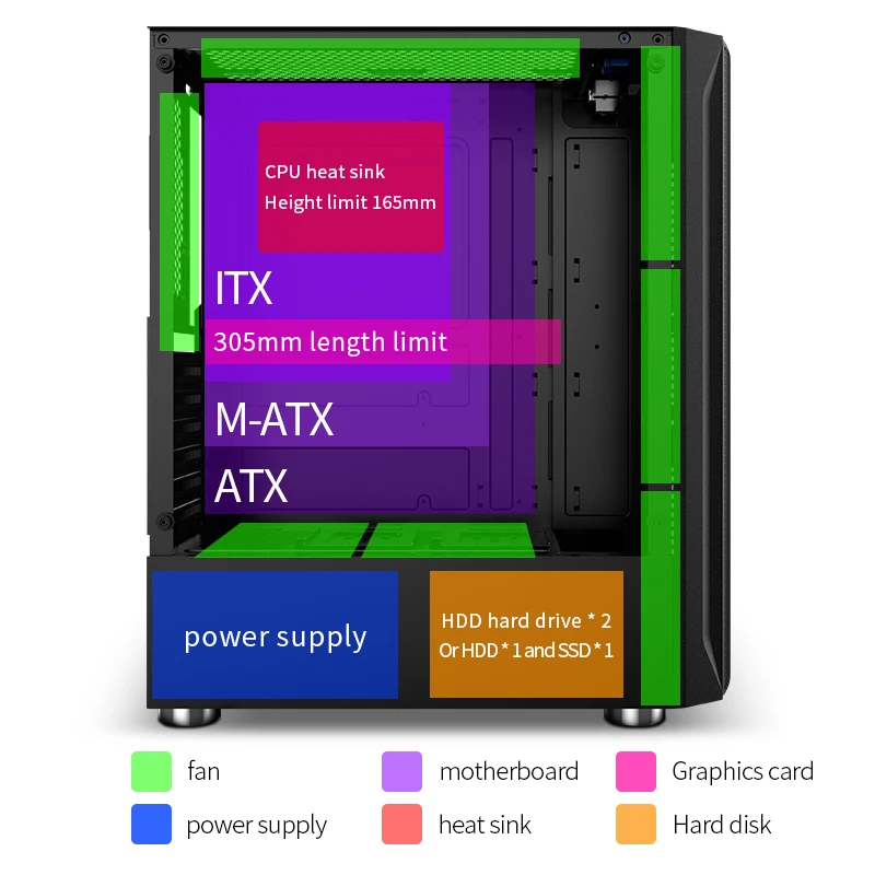 SNOWMAN CS008 Gaming Computer Case - High Performance & Style