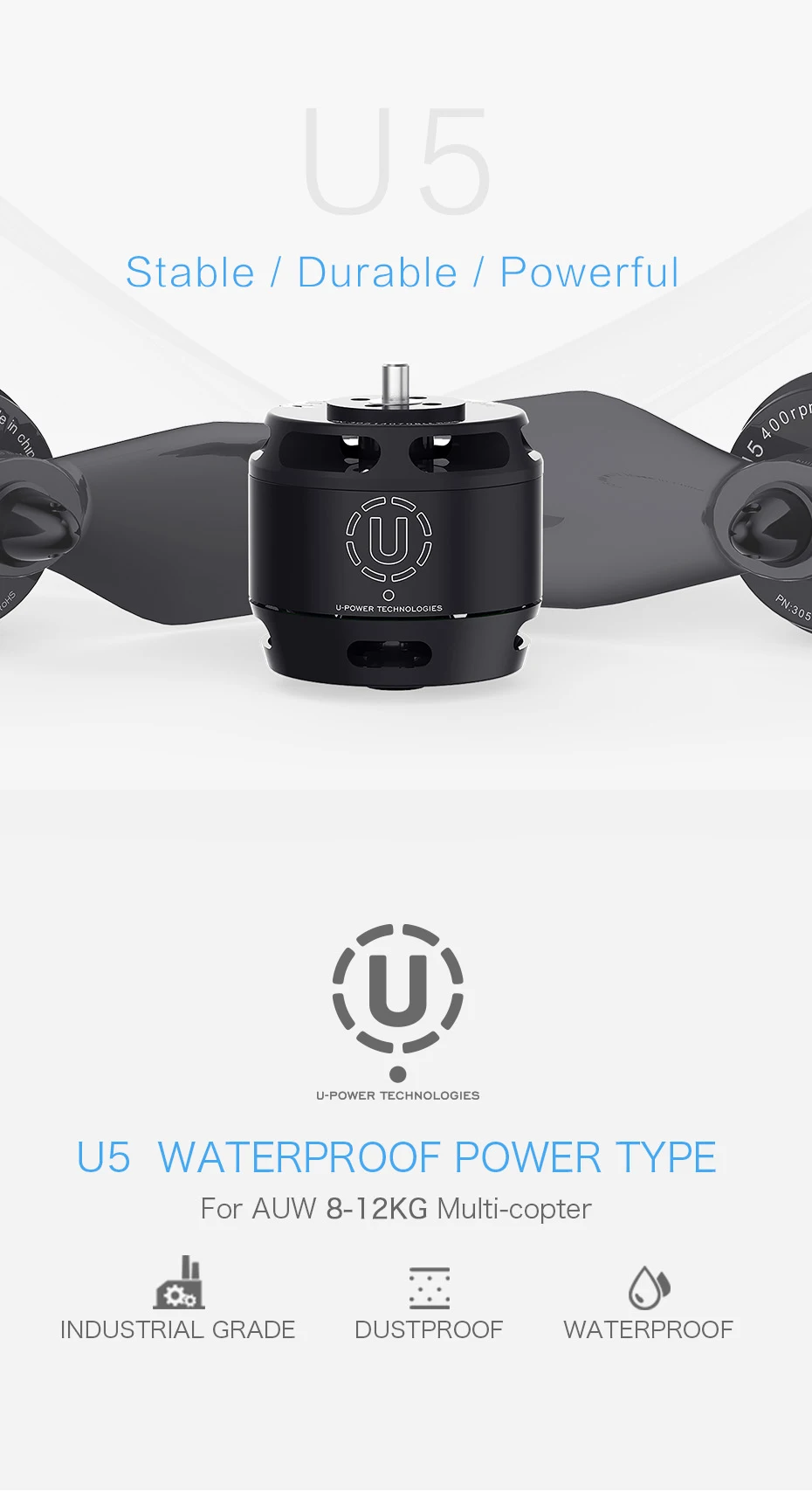 Tmotor U5 Kv400 High Performance Brushless Dc Motor For Drone