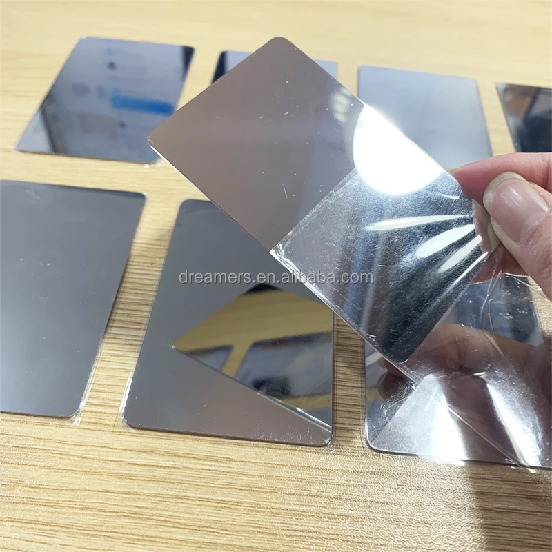 China Custom Embossed Metal Laser Engraved Stainless Steel Print Business Cards Blank Aluminum