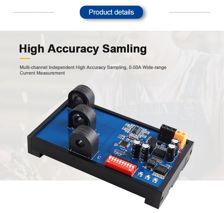 product huaqingjun 3 channel rs485 ac current transformer detection 0 50a module modbus rtu communication data acquisition-3