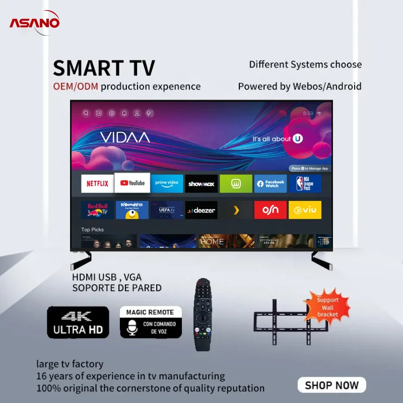 55DE1ASANO大画面OemカスタマイズブランドミラーリングTVテレビ 