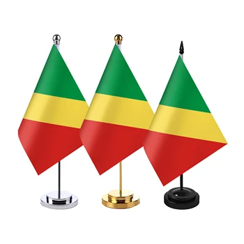 Customized Congo High Quality  Double sided Mini 14*21cm Table Flag Small Table Flag