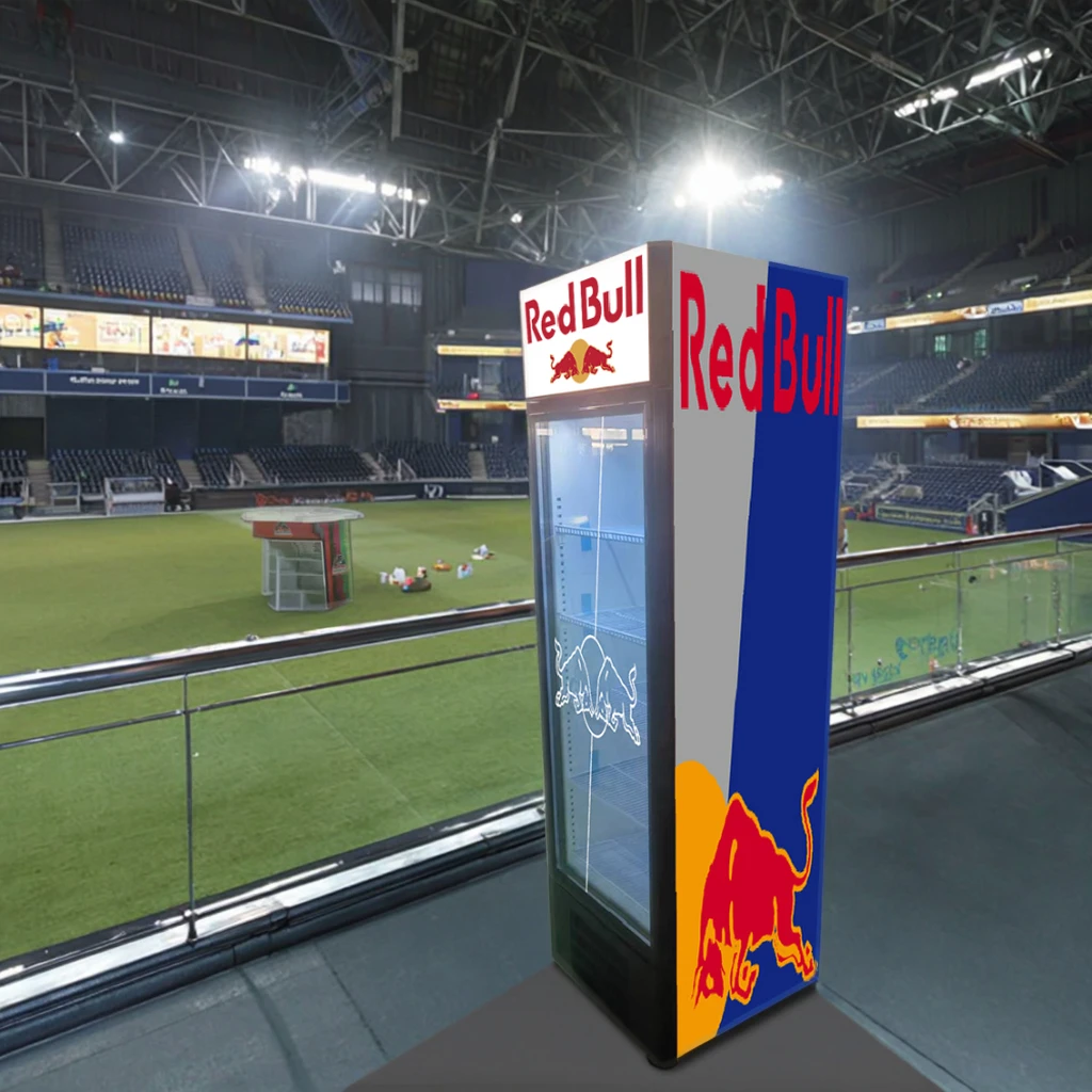 235L Glass Door Nevera Red Bull - Single-Temperature Refrigerator