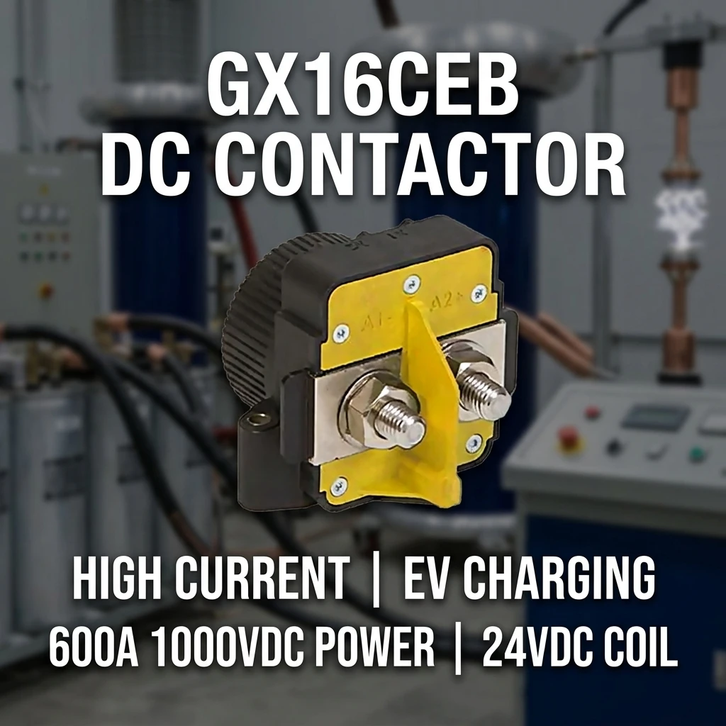 GX16CEB สำหรับ Gigavac Sensata คอนแทคเตอร์กระแสตรง (DC Contactor Relay) กระแสสูง 600 A, 1000 VDC พร้อมคอยล์ 24 VDC สำหรับการชาร์จยานยนต์ไฟฟ้า (EV)