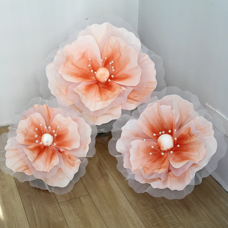 Oz007 Wholesale Price Shop Window Display Giant Foam Flowers 3pcs Per