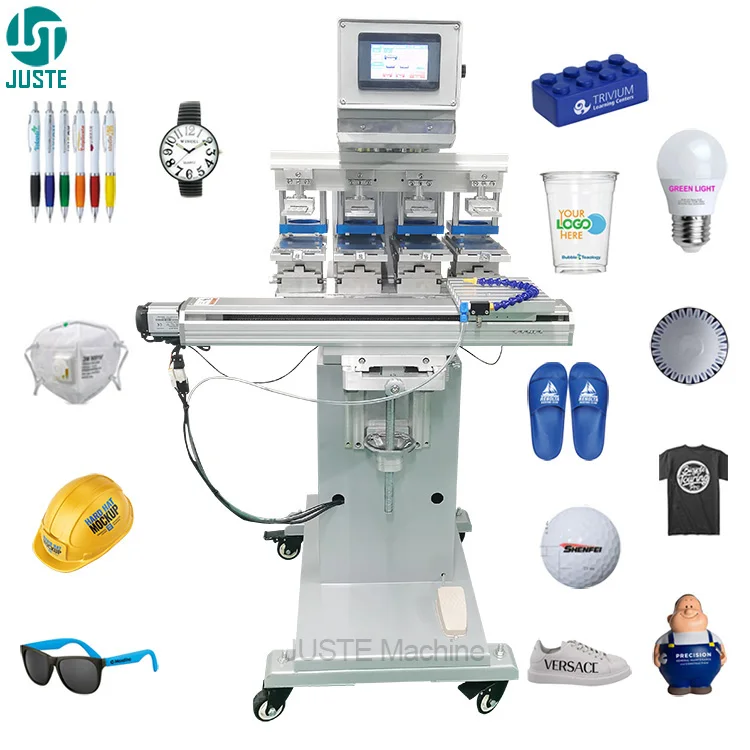 Inkcup 4 Color Large Pad Printer Big Tampo Area 15 Cm Servo Pad Printing Machine for Glass Sandals Optical Frame Fabric Hanger