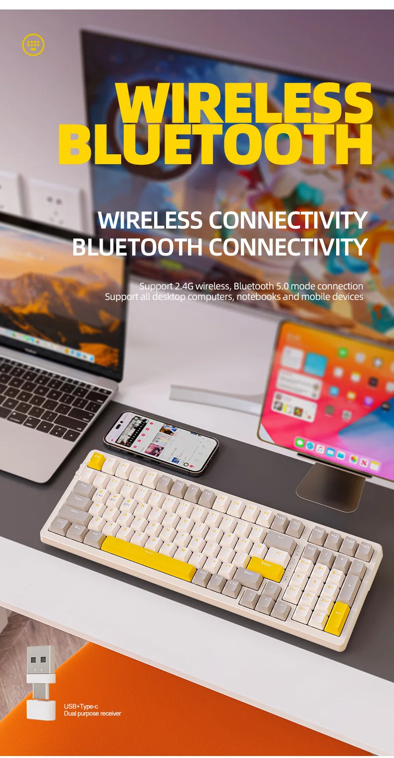 K96 Wireless Mechanical Keyboard - Dual Mode 2.4G BT5.0