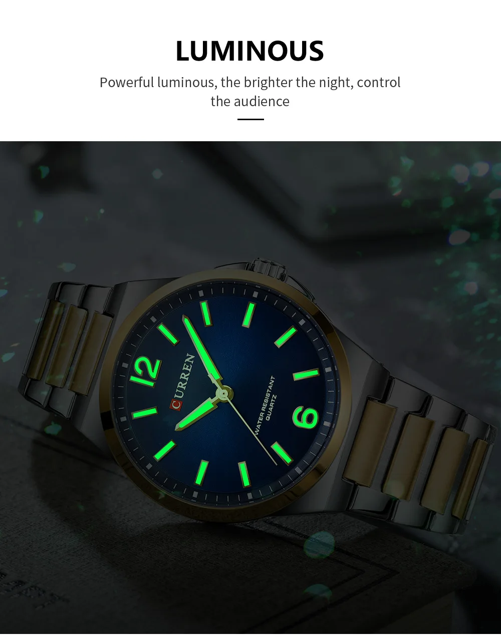 CURREN 8493 Classic Vintage Men's Quartz Watch 42mm Brand Original Wristwatches with Stainless Steel Band Luminous Hands Gift