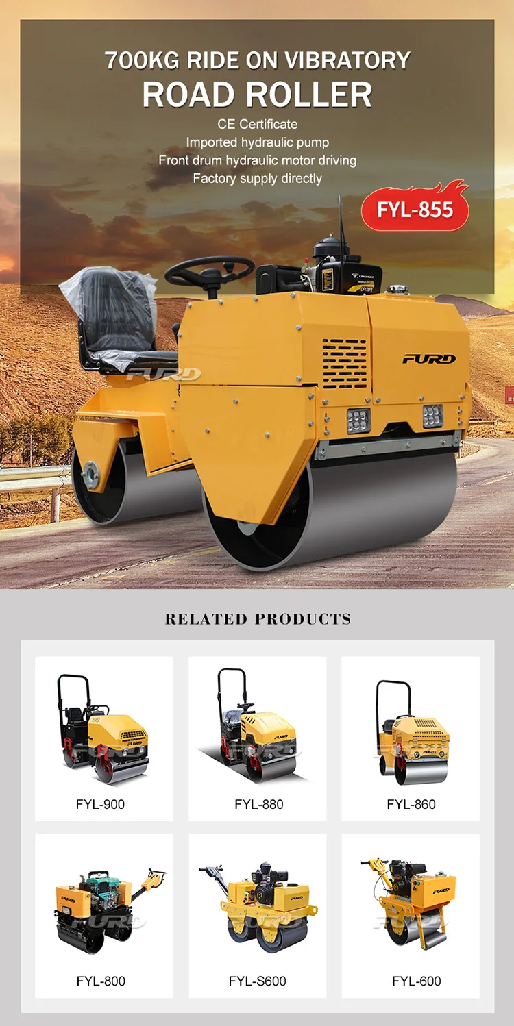 Powerful Ride On Vibratory Compactor Pedestrian Roller 700kg Vibratory ...