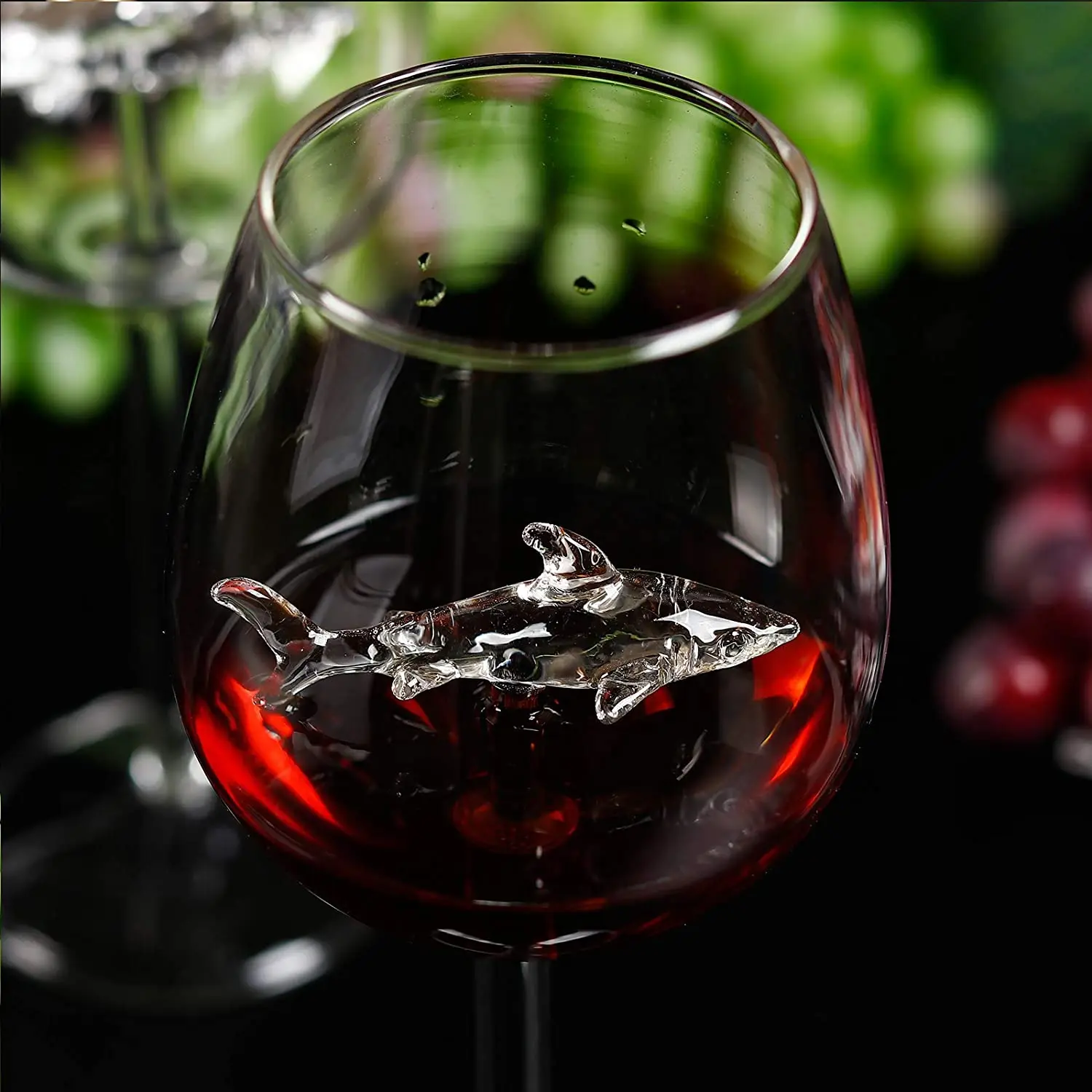 Cheap Transparent Glass Crystal Wine Glass Holder Glass Goblet Shark Shape  Goblet