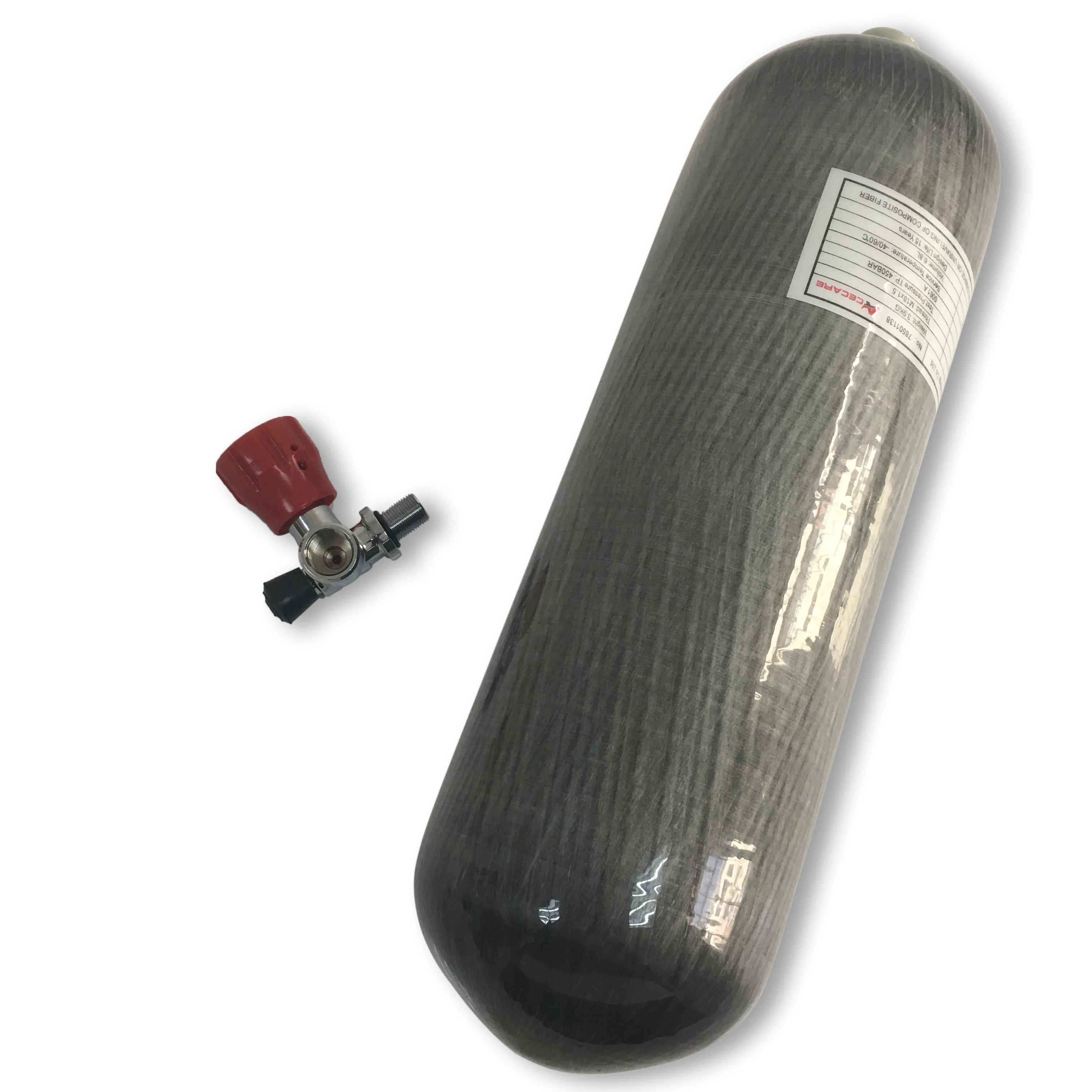 Bouteille Fibre Carbone Acecare 300Bar 30Mpa - Valve HPA M18*1.5 - Paintball PCP