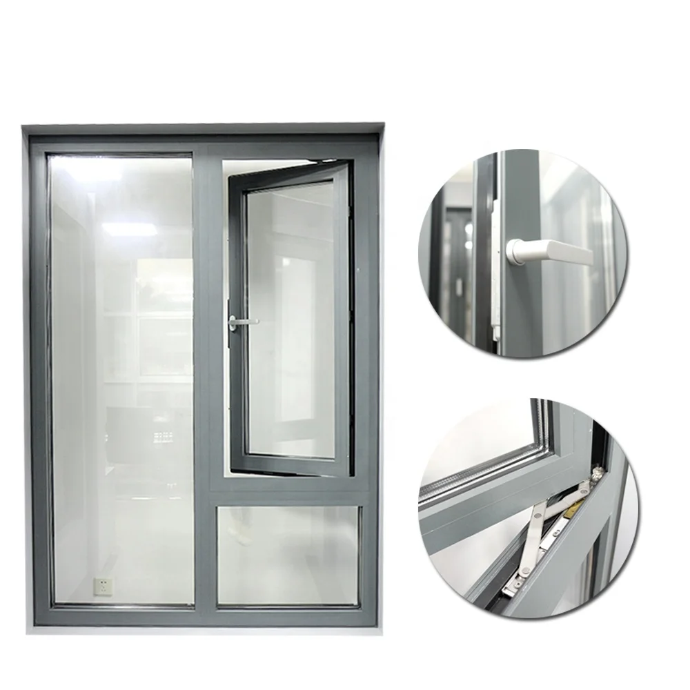 Gustomized thermal break aluminum profile windows double glazed casement aluminum house window