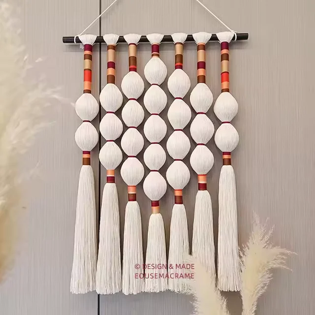 Handmade Bohemian Cotton Wall Tapestry for Indoor Living Room Decoration Movable Hanging Ornaments with Art Deco Design