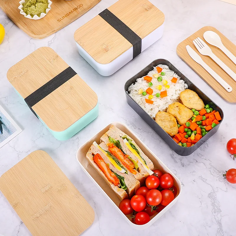 Grohandel Hot Sale Mittagessen Bento Box Hochwertige Bambus deckel  Mikrowelle sicher Mittagessen Bento Box