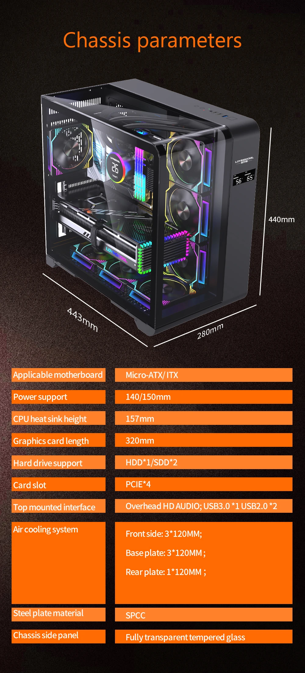 PCパーツ CPU OEM Custom PC CPU Cabinet Casing Gaming Desktop ATX Metal