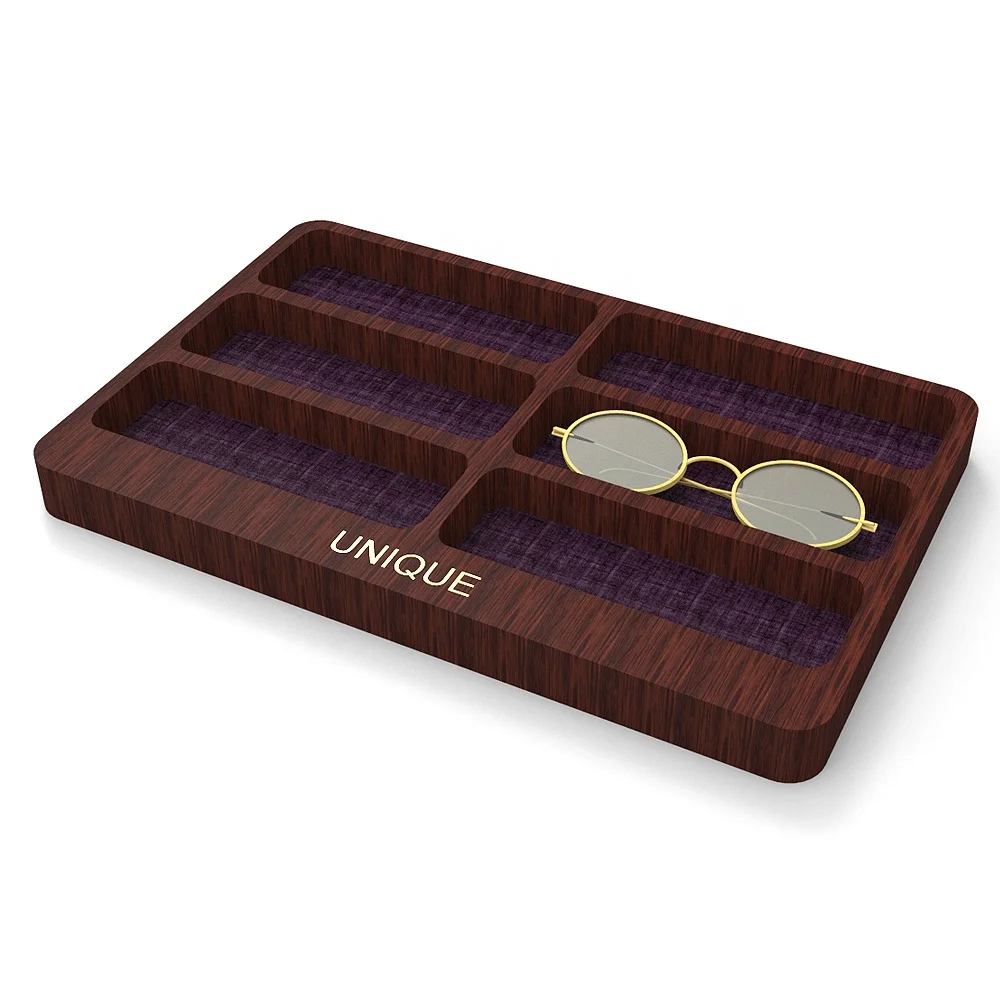 Custom Wood Glasses Display Case Box Organizer Optical Display Tray
