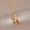Golden Balloon Dog Necklace