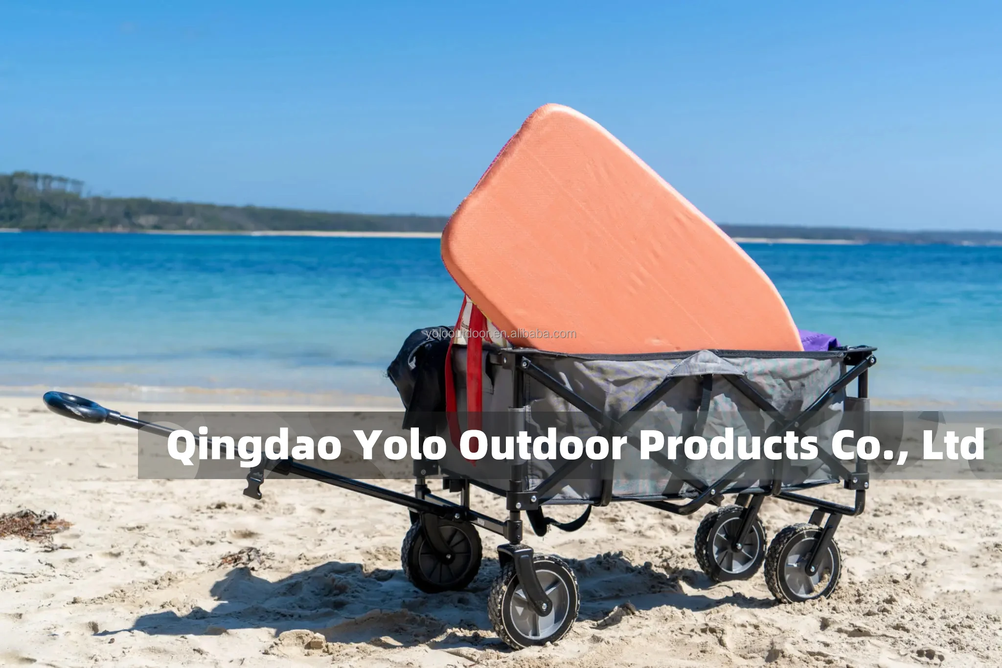 Heavy Duty Outdoor Cargo Wagon All-Terrain Wood Railing Garden Cart ...