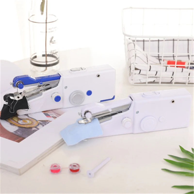 Portable Mini Hand Sewing Machine Quick Handy Stitch Sew Needlework Cordless Clothes Fabrics Household Electric Sewing Machine