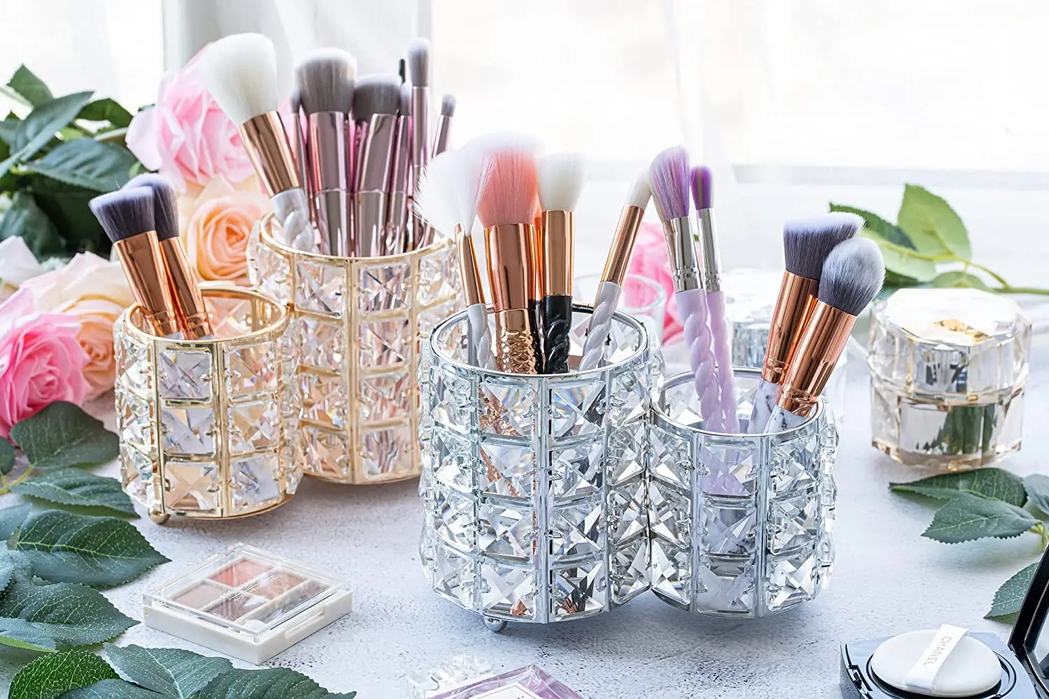 New Arrival Cosmetic Tools Organizer Container Makeup Set Storage Makeup  Brush Organizer Crystal Brush Holder - Buy Handcrafted Makeup Brush Holder