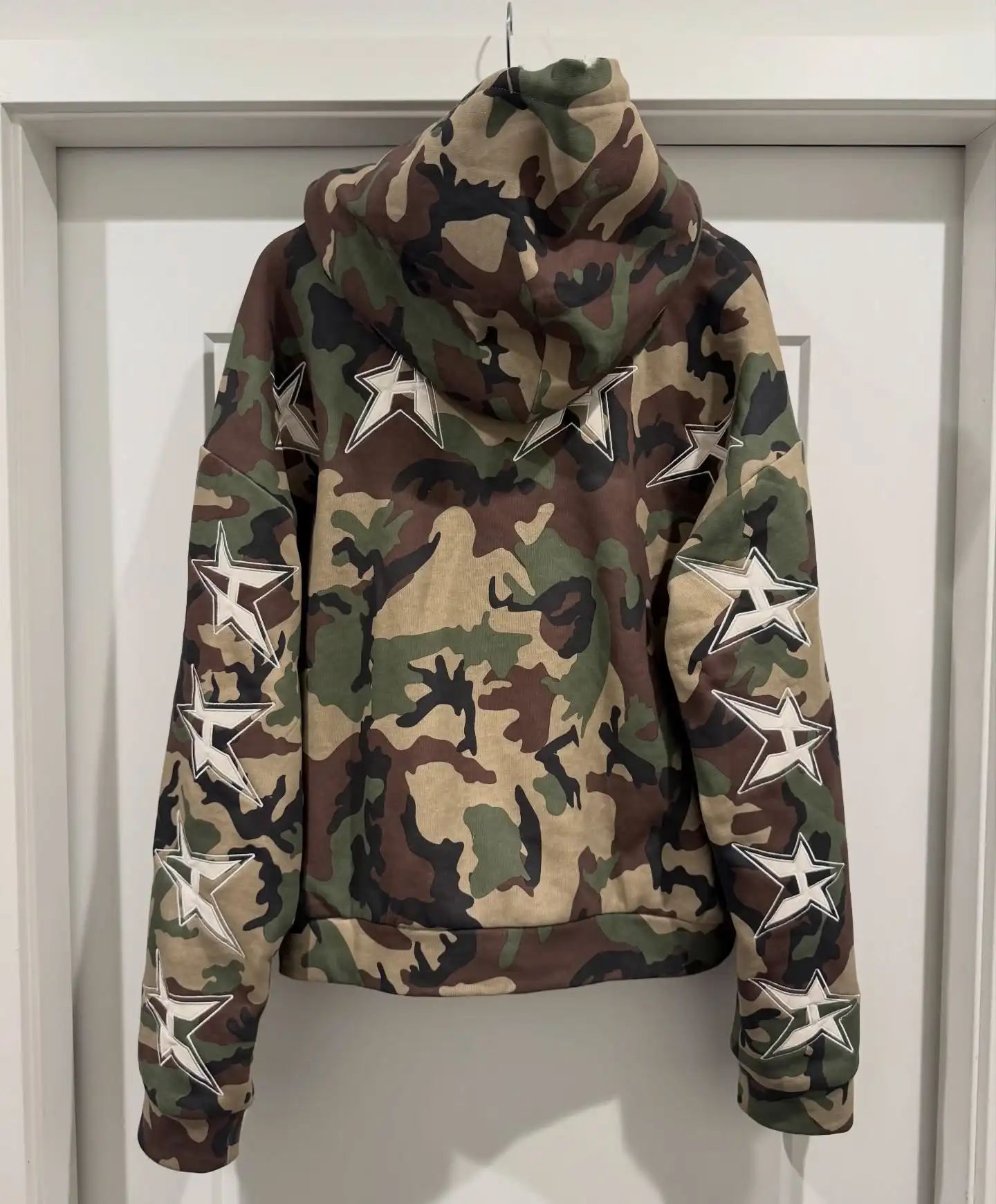 Manufacturer Custom Hoddie Hombre Dtg Printed 420 GSM Cotton French Terry Zip up Camouflage Camo Acid Wash Distressed Hoodie Men gallery 2