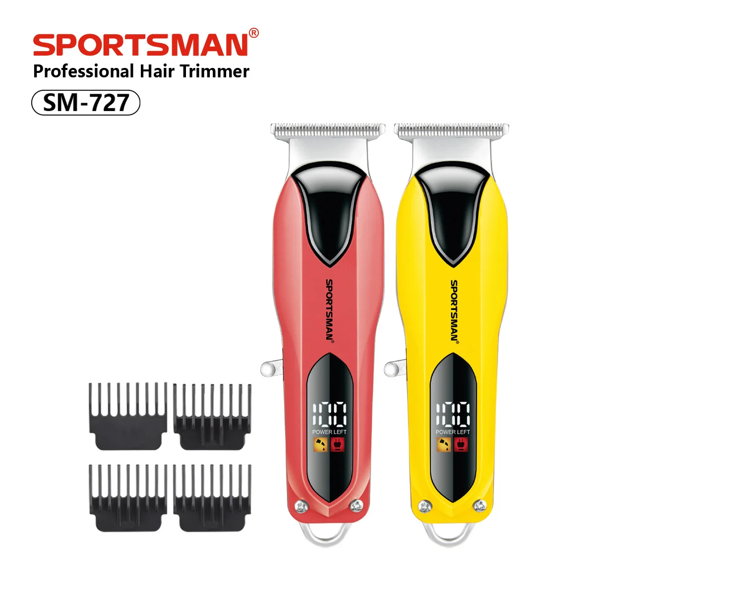 Professional Cordless Hair Clippers for Men 6,000 RPM Motor Adjustable Stainless Steel LED Display 120-Min Runtime USB English