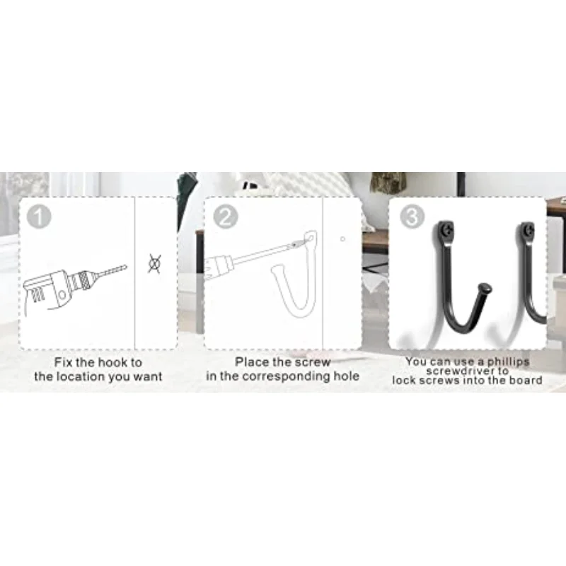 Heavy Duty Small Wall Hooks With Screws For Hanging Coats Key Towel