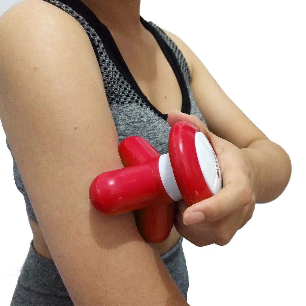 Portable Mini USB Electric Body Massager ABS Material Wave Vibrating Handheld with Battery Accessory