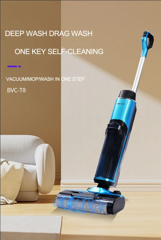 Proclean BVC-T8 Wet and Dry Vacuum Cleaner Cordless Wet Vacuum Cleaner Self Cleaning Machine for Kitchen With Mop