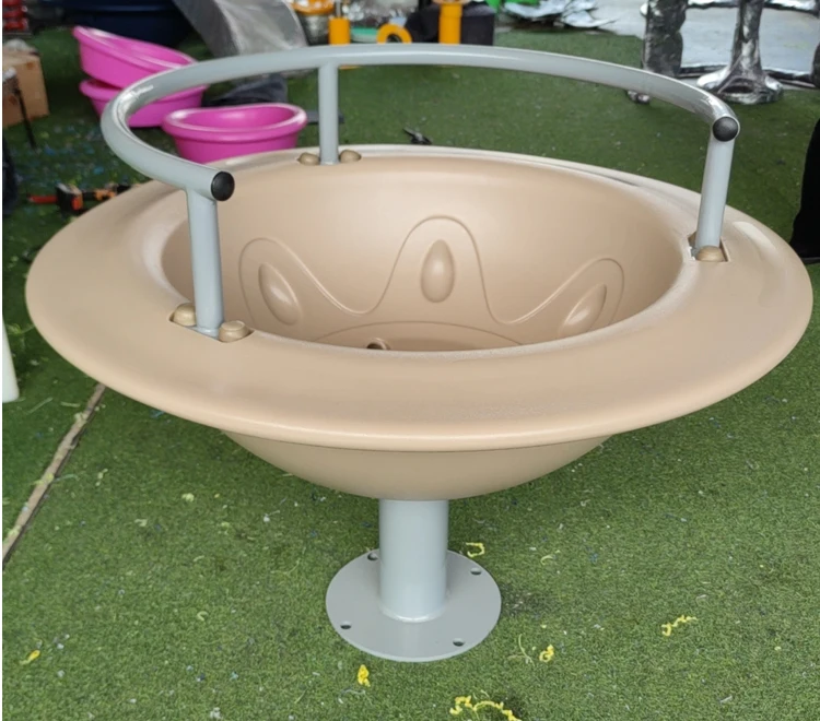 Large Bowl Armrest Swivel Chair High Quality Metal Child Swivel Seat Commercial Outdoor Playground Equipment Children's Carousel