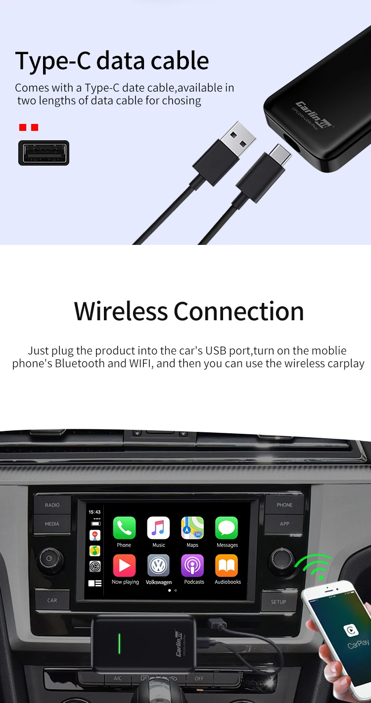 Carlinkit 3 0 U2w Wireless Carplay Adapter For Oem Factory Wired