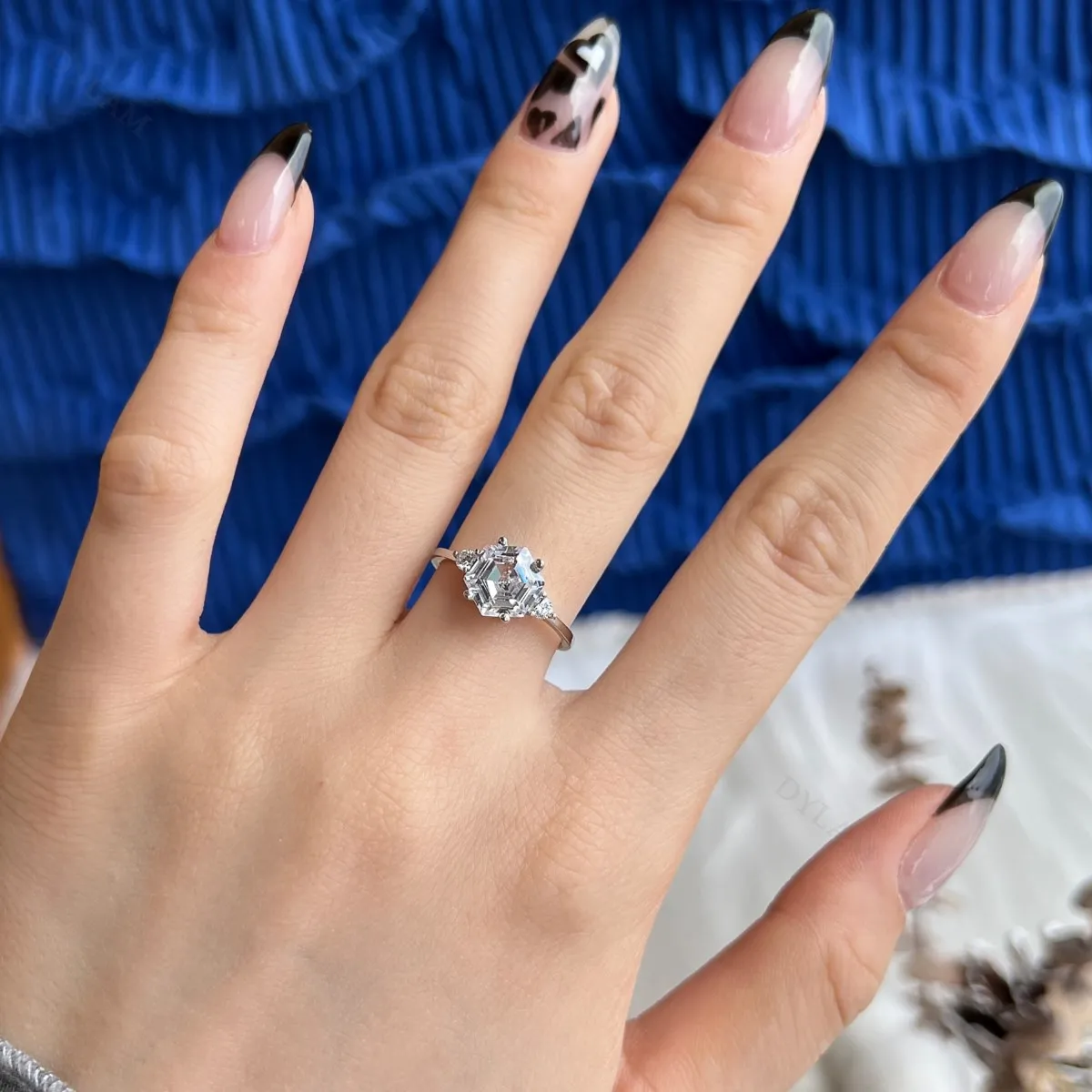 KAKODIY rings fashion trend jewelry hexagonal 925 Sterling Silver silver zircon wedding ring detail 4
