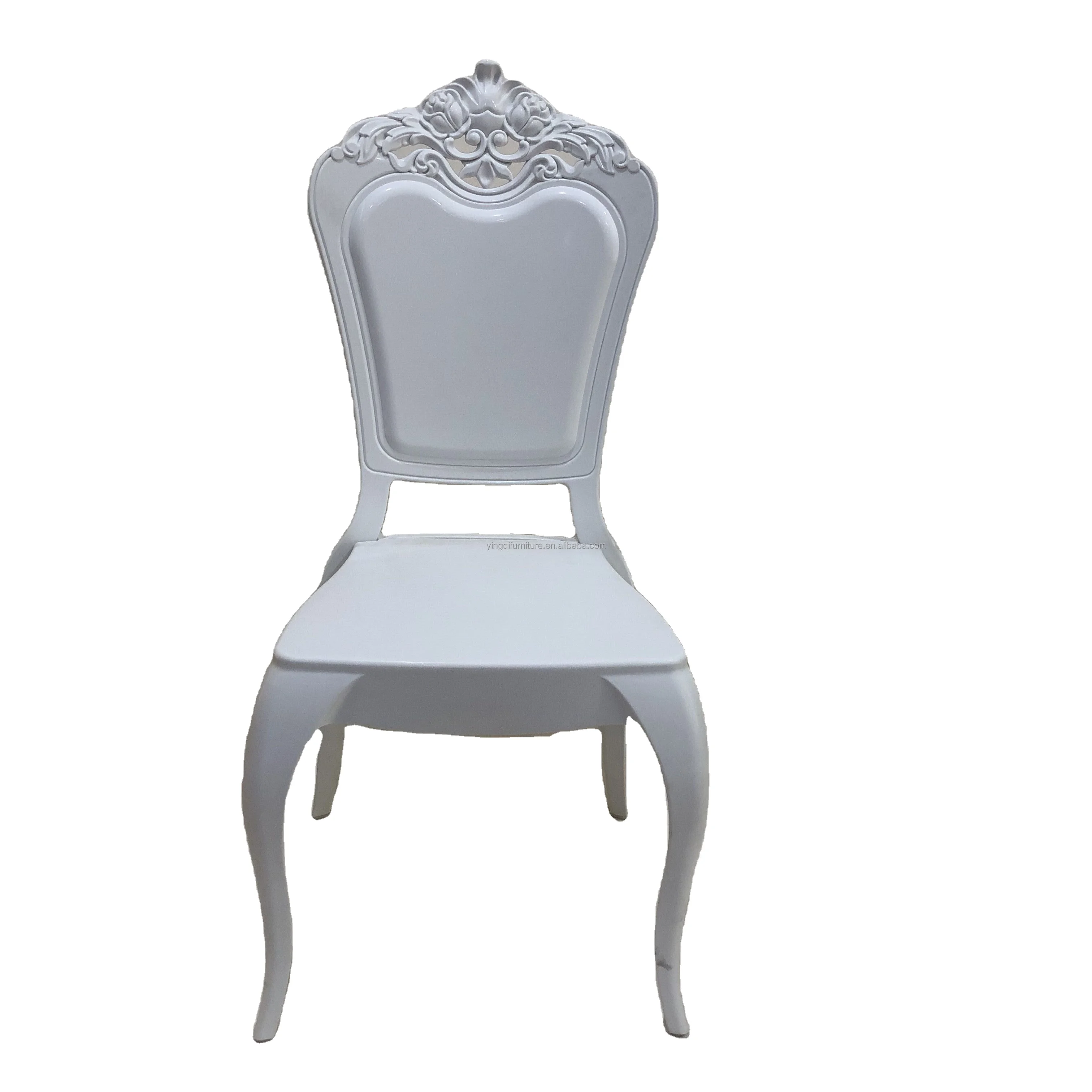 Sedie da pranzo in plastica per eventi di nozze bianche all