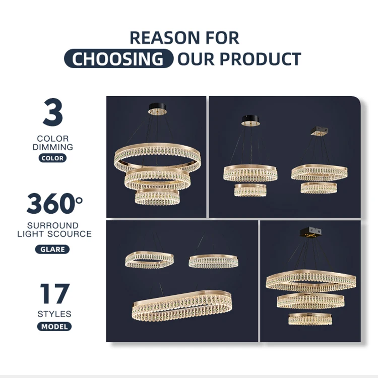 High Quality Adjustable Height Connectable Smart Speaker Living Room Aluminum Led Crystal Chandelier